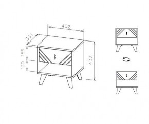 БАЙКАЛ Тумба прикроватная (Графит/Дуб золотой) в Качканаре - kachkanar.mebel24.online | фото 3