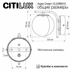 Бра Citilux Адам Смарт CL228B313 в Качканаре - kachkanar.mebel24.online | фото 8