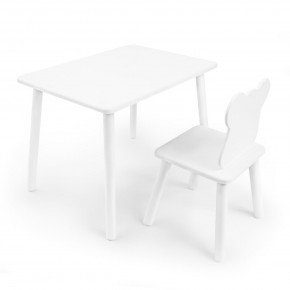 Детский комплект стол и стул «Мишка» Rolti Baby (белый/белый, массив березы/мдф) в Качканаре - kachkanar.mebel24.online | фото 1