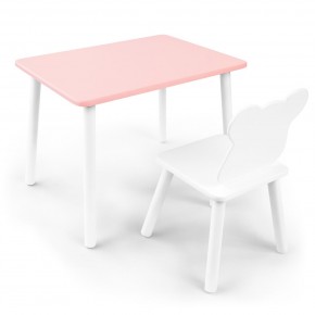 Детский комплект стол и стул «Мишка» Rolti Baby (розовый/белый, массив березы/мдф) в Качканаре - kachkanar.mebel24.online | фото