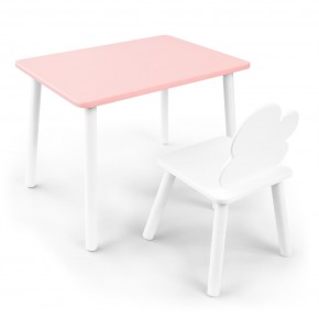 Детский комплект стол и стул «Облачко» Rolti Baby (розовый/белый, массив березы/мдф) в Качканаре - kachkanar.mebel24.online | фото