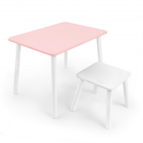 Детский комплект стол и табурет Rolti Baby (розовая столешница/белое сиденье/белые ножки) в Качканаре - kachkanar.mebel24.online | фото 1