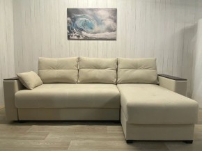 Диван угловой Комфорт-3 (НПБ+МДФ) велюр Luma 01 в Качканаре - kachkanar.mebel24.online | фото