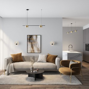 DK5060-BK+SG Бра ORBIT, IP20, 3000К, LED, 10 Вт, черный + сатинированное золото, алюминий в Качканаре - kachkanar.mebel24.online | фото 5