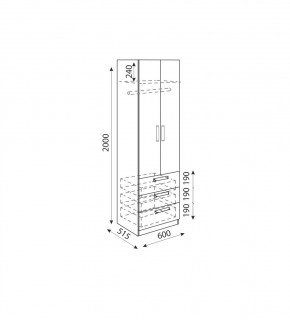 Дуглас (подростковая) М04 Шкаф с ящиками в Качканаре - kachkanar.mebel24.online | фото 3