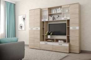 Гостиная Белла (Дуб Сонома/Белый глянец) в Качканаре - kachkanar.mebel24.online | фото
