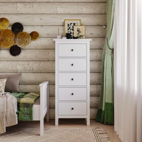 Комод 05 Кантри белый с пятью ящиками в Качканаре - kachkanar.mebel24.online | фото 4