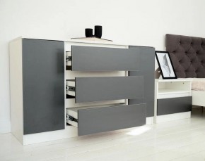 Комод 1200 Парус (Белый/Графит) в Качканаре - kachkanar.mebel24.online | фото 4
