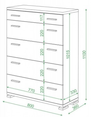 Комод Домино Лайт КМ-2 в Качканаре - kachkanar.mebel24.online | фото 2