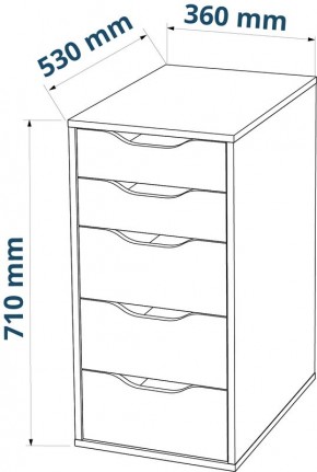 Комод Ингар белый с пятью выдвижными ящиками в Качканаре - kachkanar.mebel24.online | фото 3