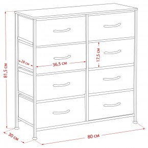 Комод Leset Линкс 8 ящ. (к/з), Каркас Белый, ящики Белые в Качканаре - kachkanar.mebel24.online | фото 8
