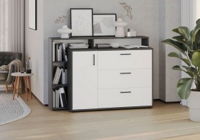 Комод с дверкой и тремя ящиками (графит/белый) в Качканаре - kachkanar.mebel24.online | фото 3