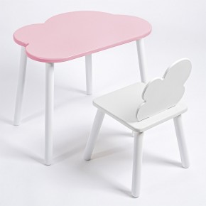Комплект детский стол ОБЛАЧКО и стул ОБЛАЧКО ROLTI Baby (розовая столешница/белое сиденье/белые ножки) в Качканаре - kachkanar.mebel24.online | фото