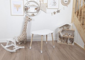 Комплект детский стол ОБЛАЧКО и стул ЗВЕЗДА ROLTI Baby (белая столешница/белое сиденье/береза ножки) в Качканаре - kachkanar.mebel24.online | фото