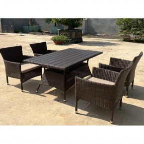 Комплект мебели из иск. ротанга AM-196B/T196 Brown 4Pcs (4+1) в Качканаре - kachkanar.mebel24.online | фото 3