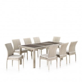 Комплект плетеной мебели T365/Y380C-W85 Latte (8+1) + подушки в Качканаре - kachkanar.mebel24.online | фото 1