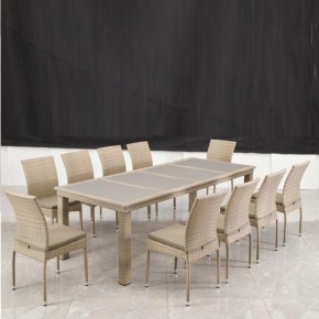 Комплект плетеной мебели T438/Y380C-W85 Latte (10+1) + подушки в Качканаре - kachkanar.mebel24.online | фото 1