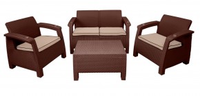 Комплект уличной мебели Yalta Premium Terrace Set (Ялта) шоколадый (+подушки под спину) в Качканаре - kachkanar.mebel24.online | фото