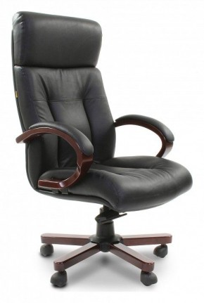 Кресло для руководителя Chairman 421 черный/орех темный, черный в Качканаре - kachkanar.mebel24.online | фото