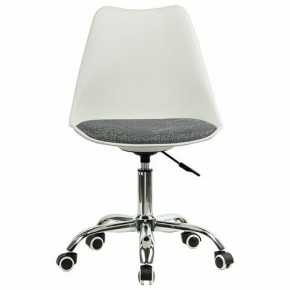 Кресло стул BRABIX "Eames MG-310 CH", хром, пластик белый, ткань серая, 532924 в Качканаре - kachkanar.mebel24.online | фото 1