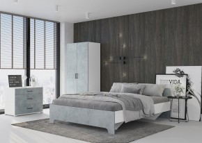Кровать 1,6 VICTOR + основание (Белый-Бетон) в Качканаре - kachkanar.mebel24.online | фото 4