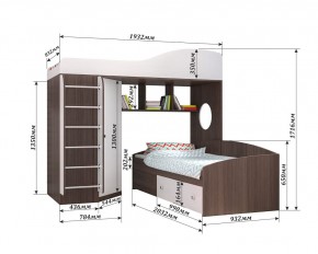 Кровать-чердак Кадет 2 с металлической лестницей в Качканаре - kachkanar.mebel24.online | фото 2