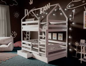 Кровать-домик двухъярусная 80*190 Белый в Качканаре - kachkanar.mebel24.online | фото