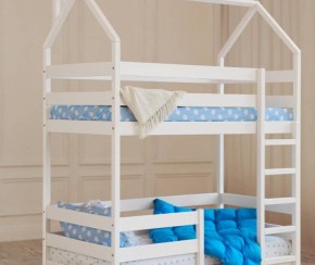 Кровать-домик двухъярусная 80*190 Белый в Качканаре - kachkanar.mebel24.online | фото 6