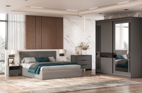 Кровать двойная №4 с основанием (Серый) в Качканаре - kachkanar.mebel24.online | фото 3