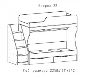 КАПРИЗ-22 Кровать двухъярусная 800 настил ЛДСП в Качканаре - kachkanar.mebel24.online | фото 2