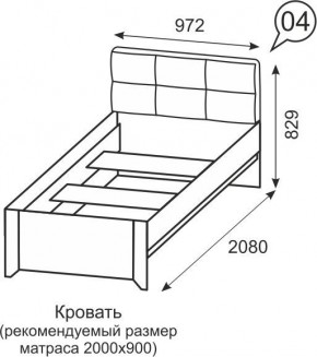 Кровать одинарная 900 Твист 04 в Качканаре - kachkanar.mebel24.online | фото 2