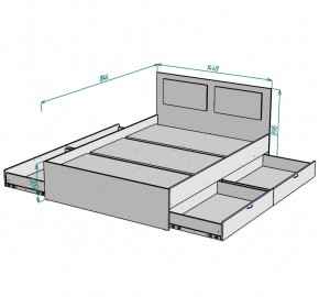 Кровать Ольга L35 (1400) 4 ящика в Качканаре - kachkanar.mebel24.online | фото 2