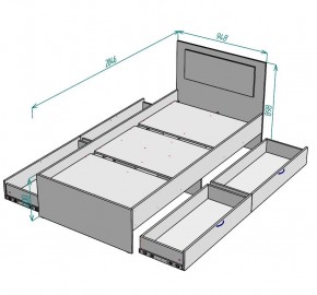 Кровать Ольга L38 (900) 4 ящика в Качканаре - kachkanar.mebel24.online | фото 2