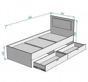 Кровать Ольга L47 (900) 2 ящика в Качканаре - kachkanar.mebel24.online | фото 2