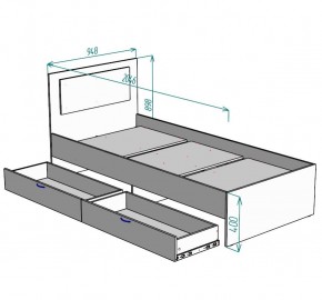 Кровать Ольга L48 (900) 2 ящика в Качканаре - kachkanar.mebel24.online | фото 2