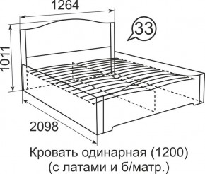 Кровать с латами Виктория 1200*2000 в Качканаре - kachkanar.mebel24.online | фото 4