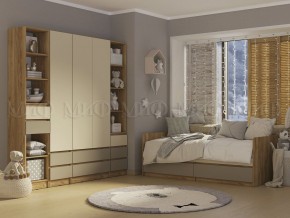 ЧЕЛСИ Color Кровать с ящиками 800 с настилом ЛДСП (Слоновая кость/Глиняный серый/Дуб крафт) в Качканаре - kachkanar.mebel24.online | фото 2