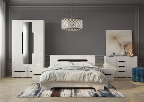 Кровать Вега 1,6 + основание (Крафт белый - Венге) в Качканаре - kachkanar.mebel24.online | фото 3