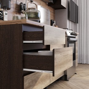 Кухня Энигма 1.6 м (венге/дуб каньон) в Качканаре - kachkanar.mebel24.online | фото 2