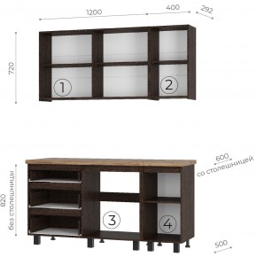 Кухня Энигма 1.6 м (венге/дуб каньон) в Качканаре - kachkanar.mebel24.online | фото 4