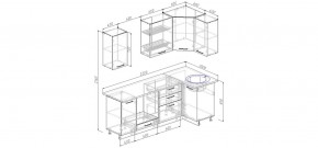 Кухня угловая Антрацит 2200х1000 (Стол. 38мм) в Качканаре - kachkanar.mebel24.online | фото 2