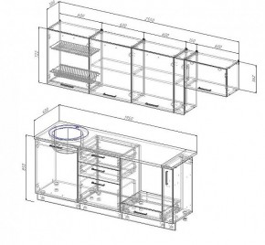 Кухонный гарнитур Антрацит 2550 (Стол. 38мм) в Качканаре - kachkanar.mebel24.online | фото 3