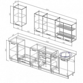 Кухонный гарнитур Антрацит 2800 (Стол. 38мм) в Качканаре - kachkanar.mebel24.online | фото 3