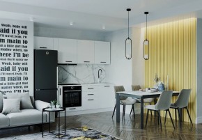 Кухонный гарнитур Белый Глянец 2550 (Стол. 26мм) в Качканаре - kachkanar.mebel24.online | фото