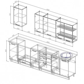 Кухонный гарнитур Бланка 2800 (Стол. 26мм) в Качканаре - kachkanar.mebel24.online | фото 2