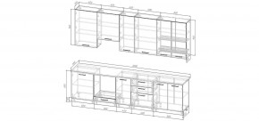 Кухонный гарнитур Санторини 3000 h950 (Стол. 26мм) в Качканаре - kachkanar.mebel24.online | фото 2