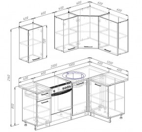 Кухонный гарнитур угловой Дели 2000*1200 (Стол. 26мм) в Качканаре - kachkanar.mebel24.online | фото 2