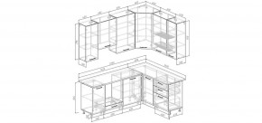 Кухонный гарнитур угловой Каппучино 2200*1600 h 950 (Стол. 26мм) в Качканаре - kachkanar.mebel24.online | фото 2