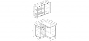 Кухонный гарнитур угловой Смоки 1000*1000 (Стол. 38 мм) в Качканаре - kachkanar.mebel24.online | фото 2
