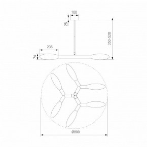 Люстра на штанге Eurosvet Covalent 30180/6 черный в Качканаре - kachkanar.mebel24.online | фото 3